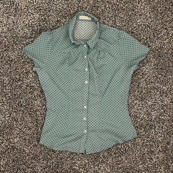 Belle Poque Women's Polka Dots Shirt Tops 1950s Retro Short Sleeve Blouse Tops - Picture 2 of 2